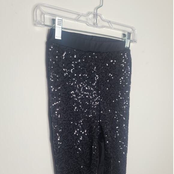 Weissman Dance black sequin sparkle leggings pants - SMALL - Picture 2 of 6